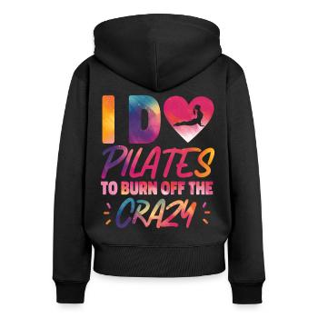 Instructeur de Pilates Enseignant - Sweat à capuche zippé Premium bio Femme - noir - Dos - Julia (174cm)