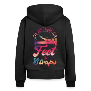 Instructeur de Pilates Professeur - Sweat à capuche zippé Premium bio Femme - noir - Dos - Julia (174cm)