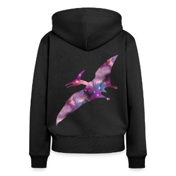 Pterosaur Space Dinosaur Dino Pterosauria - Women's Premium Organic Zip Hoodie - black - Back - Julia (174cm)