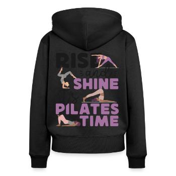 Instructeur de Pilates Teacher Rise - Sweat à capuche zippé Premium bio Femme - noir - Dos - Julia (174cm)