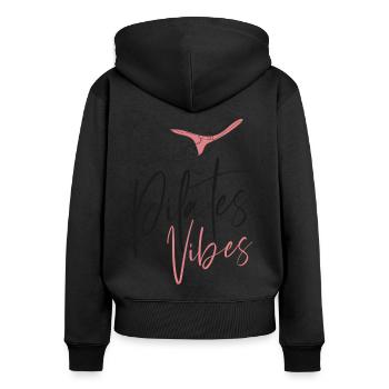 Pilates Instructor Teacher Pilates - Frauen Premium Bio Zip Hoodie - Schwarz - Hinten - Julia (174cm)