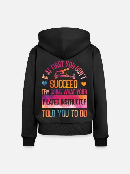Pilates Instructor Teacher - Frauen Premium Bio Zip Hoodie - Schwarz