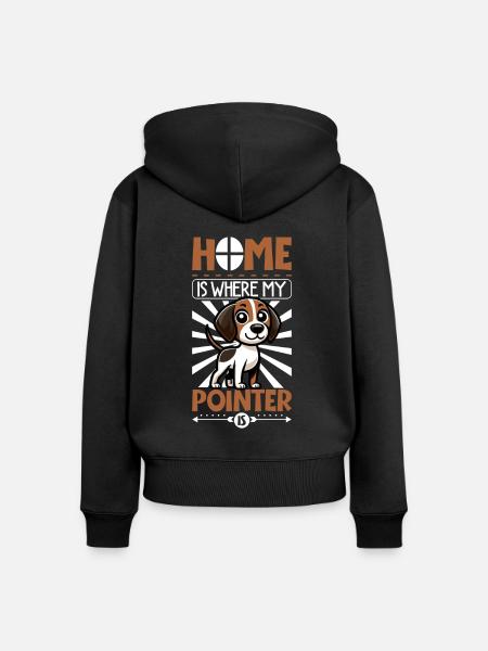 Zuhause - English Pointer - Frauen Premium Bio Zip Hoodie - Schwarz