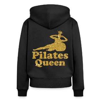Pilates Instructor Teacher Pilates - Frauen Premium Bio Zip Hoodie - Schwarz - Hinten - Julia (174cm)