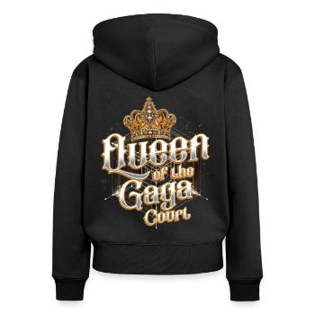 Gagaball Gaga Ball Reine De La Cour Gaga - Sweat à capuche zippé Premium bio Femme - noir - Dos - Julia (174cm)