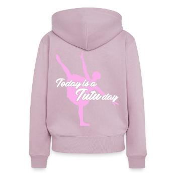 Ballet Dancer Ballerina with Tutu - Frauen Premium Bio Zip Hoodie - Altrosa - Hinten - Julia (174cm)