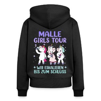 Malle Girls Tour - Women's Premium Organic Zip Hoodie - black - Back - Julia (174cm)