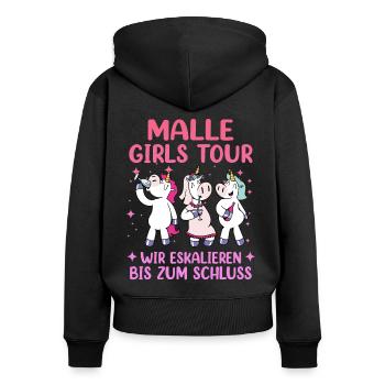 Malle Girls Tour - Women's Premium Organic Zip Hoodie - black - Back - Julia (174cm)