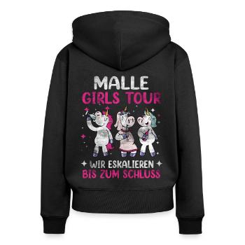 Malle Girls Tour to the End Unicorn Mallorca - Women's Premium Organic Zip Hoodie - black - Back - Julia (174cm)