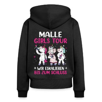 Malle Girls Tour - Women's Premium Organic Zip Hoodie - black - Back - Julia (174cm)