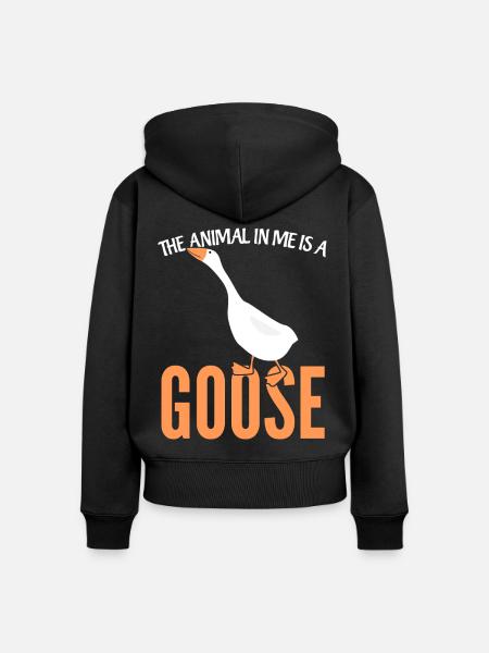 Gans Gänse - Frauen Premium Bio Zip Hoodie - Schwarz