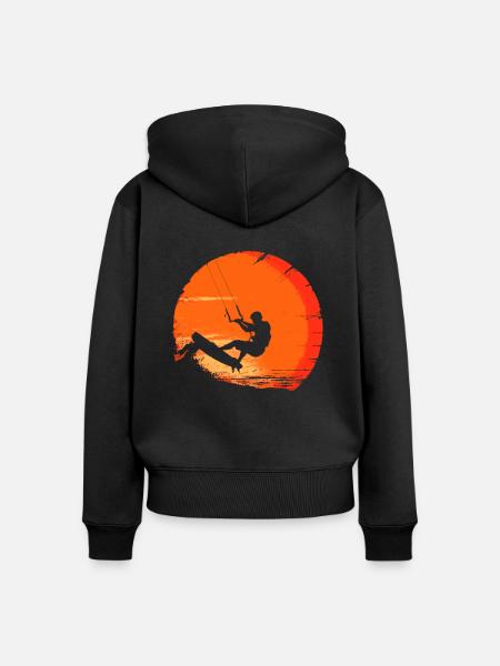 Kitesurfing kiteboarding lover - Frauen Premium Bio Zip Hoodie - Schwarz