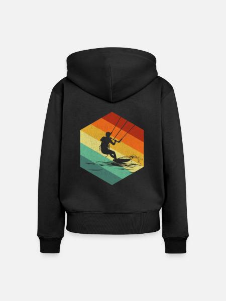 Kitesurfing kiteboarding lover - Frauen Premium Bio Zip Hoodie - Schwarz