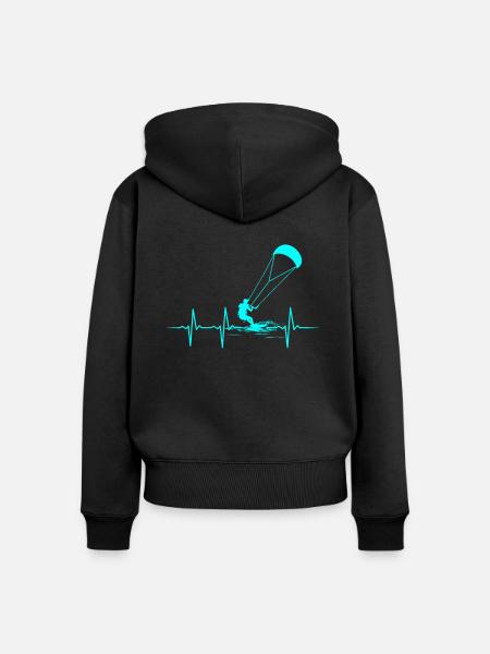 Kitesurfing kiteboarding lover - Frauen Premium Bio Zip Hoodie - Schwarz