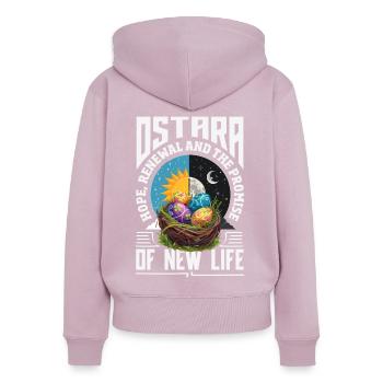 Easter Eostre Pagan Spring - Women's Premium Organic Zip Hoodie - dusky pink - Back - Julia (174cm)
