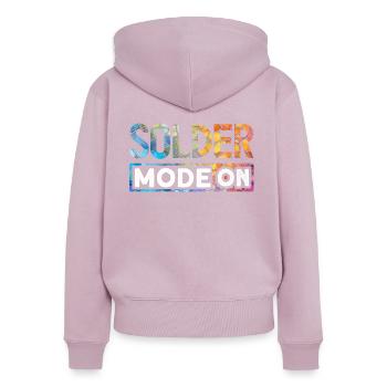 Lustiger Buntglas-künstler - Frauen Premium Bio Zip Hoodie - Altrosa - Hinten - Julia (174cm)