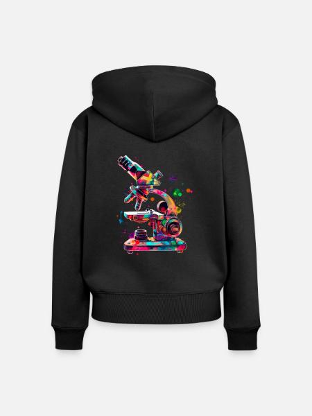 Microscopy Scientist Biologist Microscope - Frauen Premium Bio Zip Hoodie - Schwarz