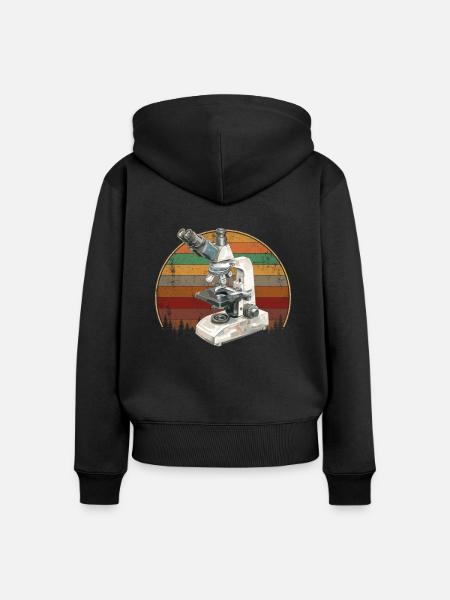 Microscopy Scientist Biologist Microscope - Frauen Premium Bio Zip Hoodie - Schwarz