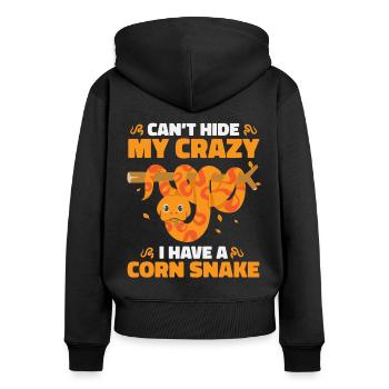 Corn Snake Terrarium Enclosure Food Hide Reptile - Frauen Premium Bio Zip Hoodie - Schwarz - Hinten - Julia (174cm)
