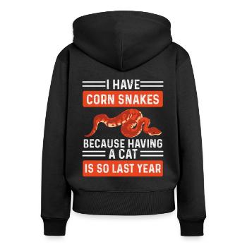 Corn Snake Lover Hide Terrarium Gear Serpents de maïs - Sweat à capuche zippé Premium bio Femme - noir - Dos - Julia (174cm)