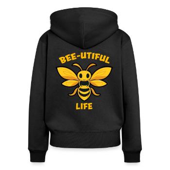Amoureux des abeilles Apiculteurs Amis de la nature Apiculteurs - Sweat à capuche zippé Premium bio Femme - noir - Dos - Julia (174cm)