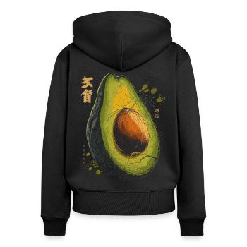 Avocat Texte Peinture Oeuvre Dessin Graphique Av - Sweat à capuche zippé Premium bio Femme - noir - Dos - Julia (174cm)