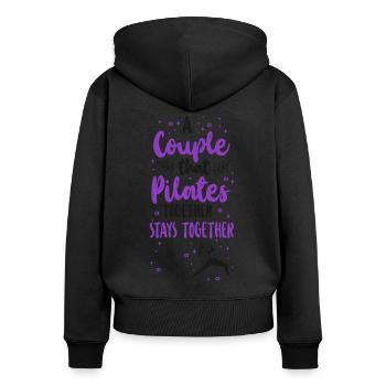 Pilates Instructor Teacher Couple - Frauen Premium Bio Zip Hoodie - Schwarz - Hinten - Julia (174cm)