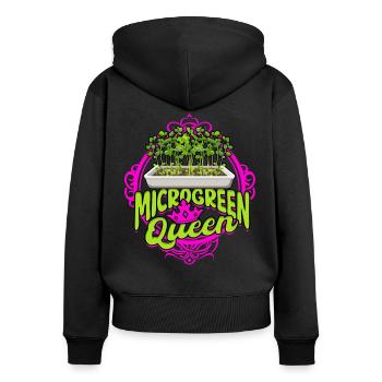 Microgreens Microgreen Queen - Women's Premium Organic Zip Hoodie - black - Back - Julia (174cm)