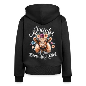 Abuela Of The Birthday Girl - Frauen Premium Bio Zip Hoodie - Schwarz - Hinten - Julia (174cm)