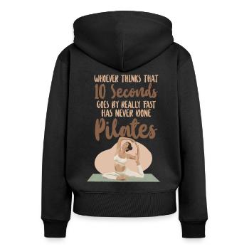 Pilates Instructor Teacher Whoever - Women's Premium Organic Zip Hoodie - black - Back - Julia (174cm)
