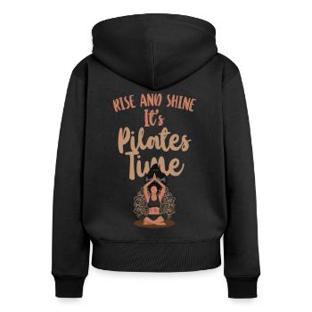 Instructeur de Pilates Teacher Rise - Sweat à capuche zippé Premium bio Femme - noir - Dos - Julia (174cm)