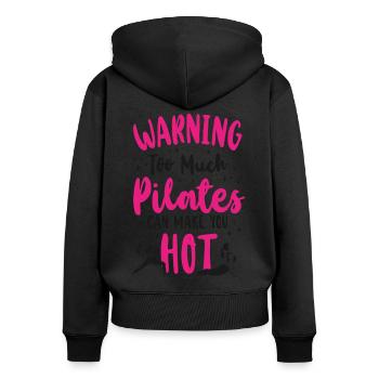 Avertissement de l’instructeur de Pilates - Sweat à capuche zippé Premium bio Femme - noir - Dos - Julia (174cm)