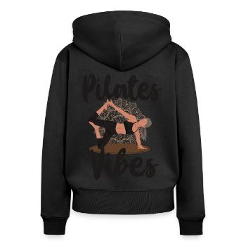 Pilates Instructor Teacher Pilates - Frauen Premium Bio Zip Hoodie - Schwarz - Hinten - Julia (174cm)