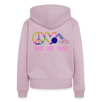 Pilates Instructor Teacher Peace - Frauen Premium Bio Zip Hoodie - Altrosa - Hinten - Julia (174cm)