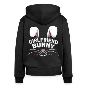 Girlfriend Bunny - Women's Premium Organic Zip Hoodie - black - Back - Julia (174cm)
