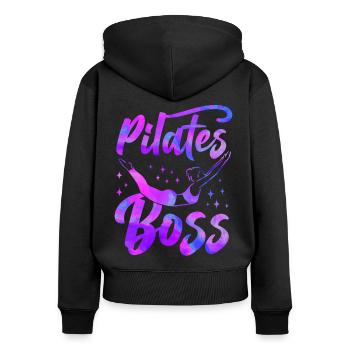 Pilates Instructor Teacher Pilates - Frauen Premium Bio Zip Hoodie - Schwarz - Hinten - Julia (174cm)