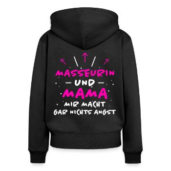 Masseurin Spruch Beruf Lustiges Masseurin Geschenk - Frauen Premium Bio Zip Hoodie - Schwarz - Hinten - Julia (174cm)