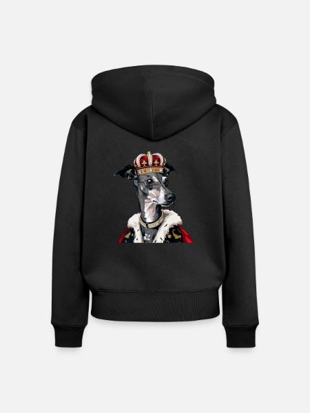 whippet dog - Frauen Premium Bio Zip Hoodie - Schwarz