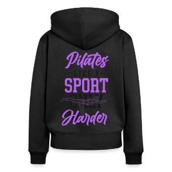 Pilates Instructor Teacher Pilates - Frauen Premium Bio Zip Hoodie - Schwarz - Hinten - Julia (174cm)
