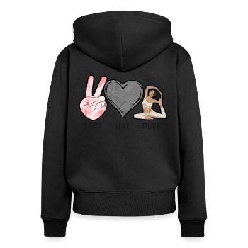 Pilates Instructor Teacher Peace - Frauen Premium Bio Zip Hoodie - Schwarz - Hinten - Julia (174cm)