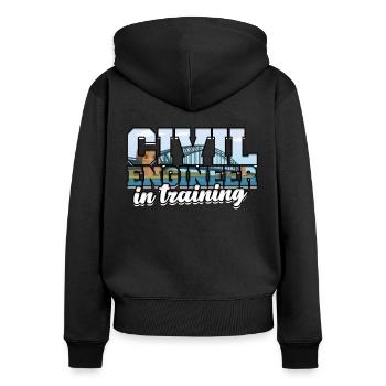 Bridge construction engineer in training - Women's Premium Organic Zip Hoodie - black - Back - Julia (174cm)