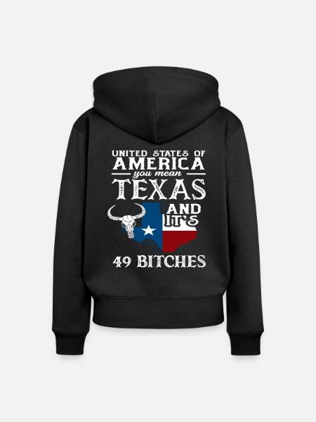 Texas Herkunft - Frauen Premium Bio Zip Hoodie - Schwarz