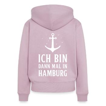 Hamburg Hansestadt Norddeutsch Plattdeutsch - Frauen Premium Bio Zip Hoodie - Altrosa - Hinten - Julia (174cm)
