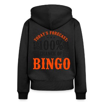 Bingo Player Today's Forecast: - Frauen Premium Bio Zip Hoodie - Schwarz - Hinten - Julia (174cm)