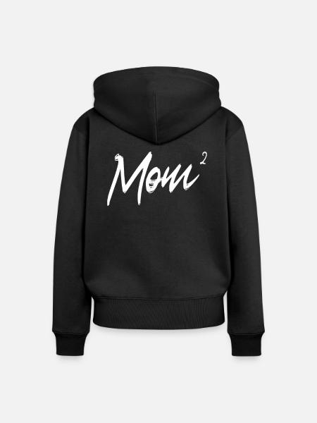 Mama Hoch 2 Muttertag Mama 2 Kinder Geschenk - Frauen Premium Bio Zip Hoodie - Schwarz