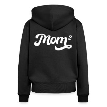 Mom 2 Kids Mother's Day Mom High 2 Gift - Women's Premium Organic Zip Hoodie - black - Back - Julia (174cm)