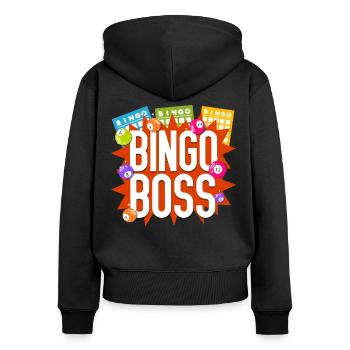 Bingo Player Bingo - Frauen Premium Bio Zip Hoodie - Schwarz - Hinten - Julia (174cm)