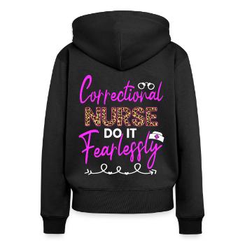 Infirmière correctionnelle Do It Fearless Nursing Gifts - Sweat à capuche zippé Premium bio Femme - noir - Dos - Julia (174cm)