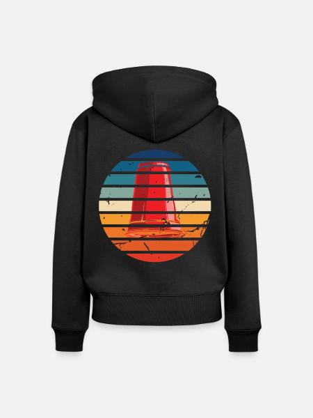 Stapeln Von Bechern Speed Stacker - Frauen Premium Bio Zip Hoodie - Schwarz