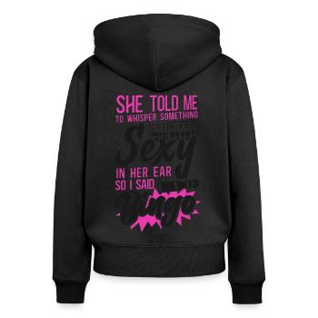 Bingo Player Ironic Sarcastic She - Frauen Premium Bio Zip Hoodie - Schwarz - Hinten - Julia (174cm)
